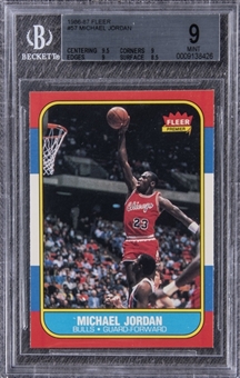 1986/87 Fleer #57 Michael Jordan Rookie Card - BGS MINT 9